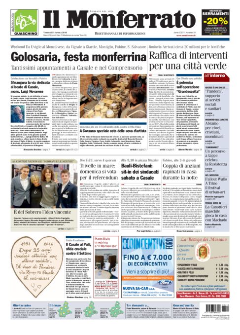 Il Monferrato - Edizione 29 del 15/04/2016